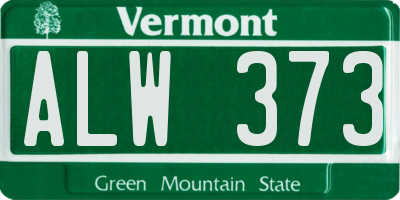 VT license plate ALW373