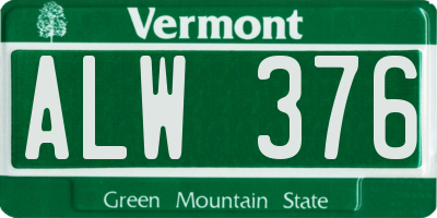 VT license plate ALW376