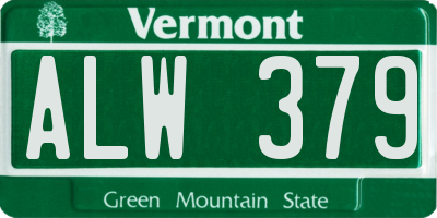 VT license plate ALW379