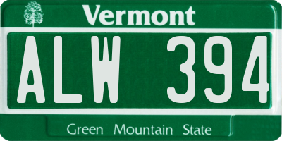 VT license plate ALW394