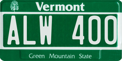 VT license plate ALW400