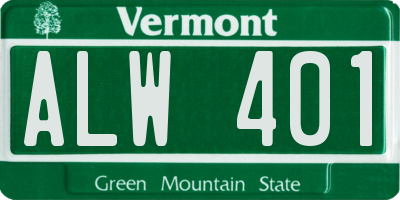 VT license plate ALW401
