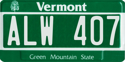 VT license plate ALW407