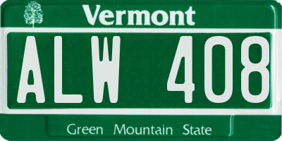 VT license plate ALW408