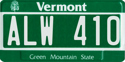 VT license plate ALW410