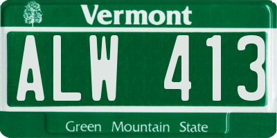 VT license plate ALW413