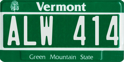 VT license plate ALW414