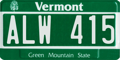 VT license plate ALW415