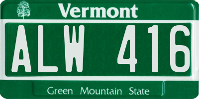 VT license plate ALW416