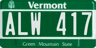 VT license plate ALW417