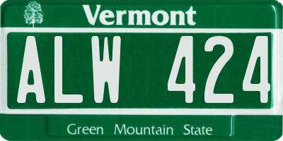 VT license plate ALW424