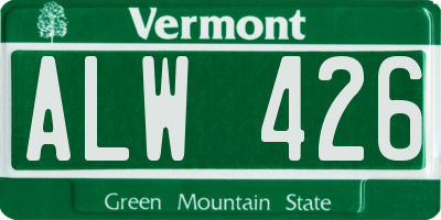 VT license plate ALW426