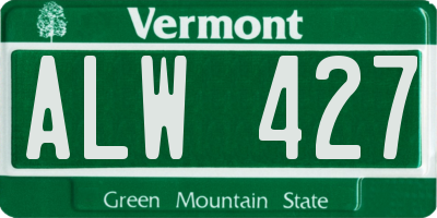 VT license plate ALW427