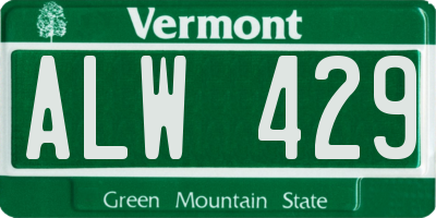 VT license plate ALW429