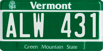 VT license plate ALW431