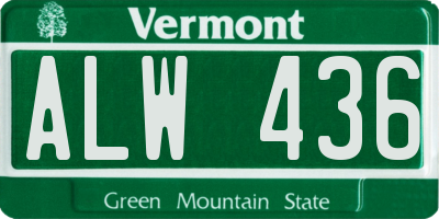 VT license plate ALW436