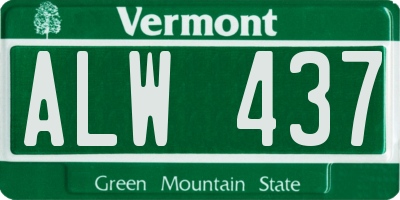 VT license plate ALW437