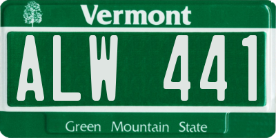 VT license plate ALW441