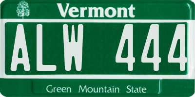 VT license plate ALW444
