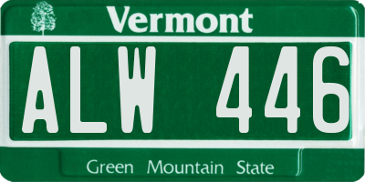 VT license plate ALW446