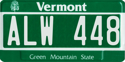 VT license plate ALW448