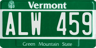 VT license plate ALW459