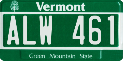 VT license plate ALW461