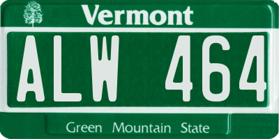 VT license plate ALW464