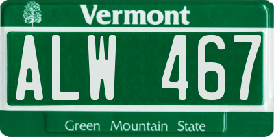 VT license plate ALW467