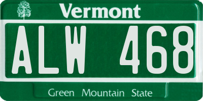 VT license plate ALW468