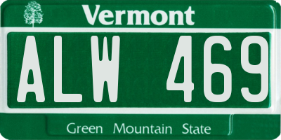 VT license plate ALW469