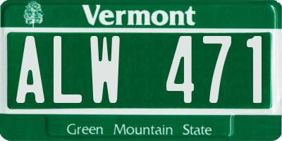 VT license plate ALW471