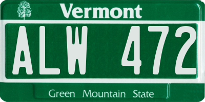VT license plate ALW472
