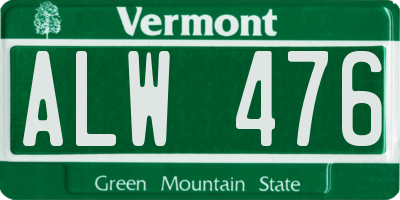 VT license plate ALW476