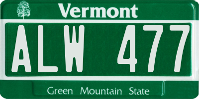 VT license plate ALW477