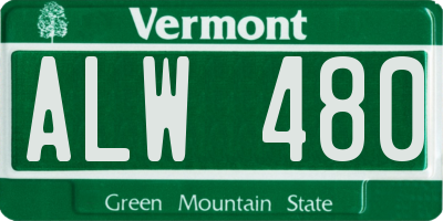 VT license plate ALW480