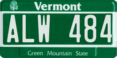 VT license plate ALW484