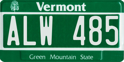 VT license plate ALW485