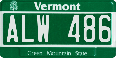 VT license plate ALW486