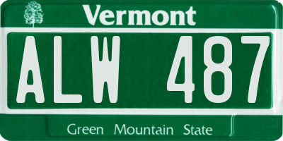 VT license plate ALW487