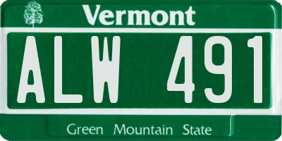 VT license plate ALW491