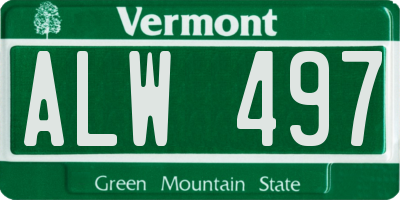 VT license plate ALW497