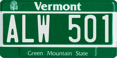 VT license plate ALW501