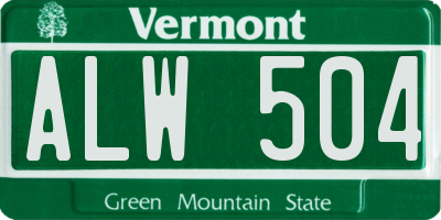 VT license plate ALW504
