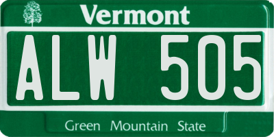 VT license plate ALW505