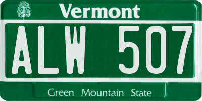 VT license plate ALW507