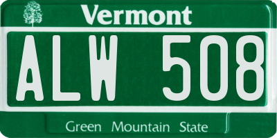 VT license plate ALW508