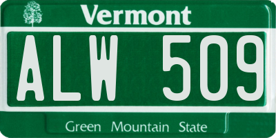 VT license plate ALW509