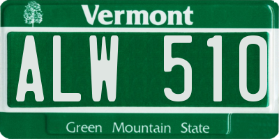 VT license plate ALW510