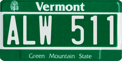 VT license plate ALW511